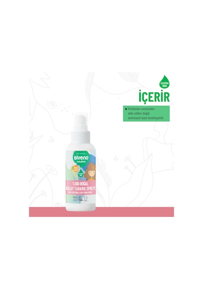 Siveno %100 Doğal Kolay Tarama Spreyi Çocuklar İçin Nemlendirici Hindistan Cevizi Yağlı 100 ml