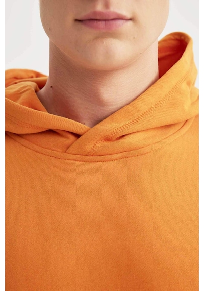 DeFacto Comfort Regular Fit Rahat Kalıp Kapüşonlu Kanguru Cepli Basic Düz Sweatshirt B4446AX24SPOG589