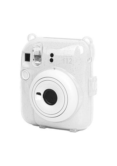 Fujifilm Instax Mini 12 Fotoğraf Makinesi + 20'Li Film + Kıskaçlı Resim Standı + Simli Pleksi Kılıf Seti