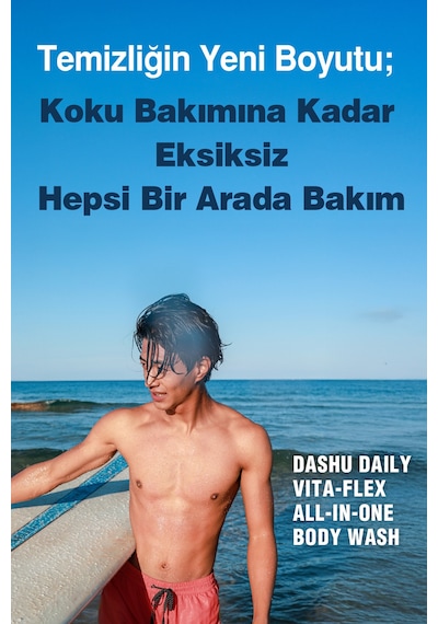 Saç, Yüz Ve Vücut İçin Hepsi Bir Arada Duş Jeli Dashu Daily Vita-flex All In One Body Wash 50ml Narenciye