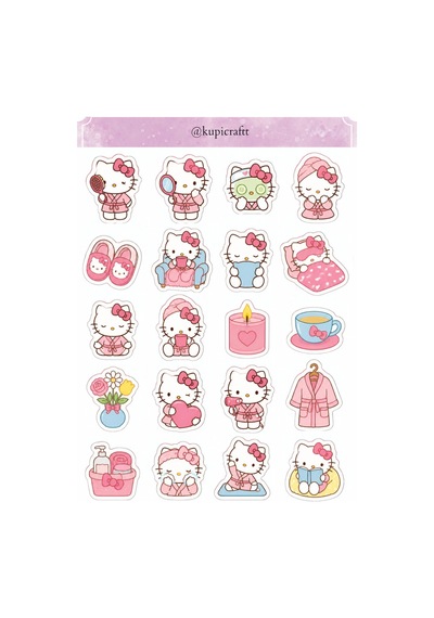 6 Sayfa Hello Kitty Sticker Seti Hello Kitty Temalı Ajanda Scrapbook Journal 0