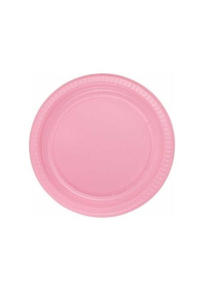 Plastik Tabak 22cm 25li -Pembe-