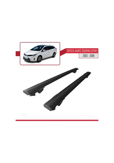 Toyota Auris Touring Sport 2013-2018 Arası İle Uyumlu Hook Model Anahtar Kilitli Ara Atkı Tavan Barı Siyah