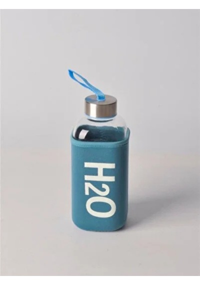 H2o Kare Kılıflı Pastel Renk Cam Matara 530 Ml Çok Renkli