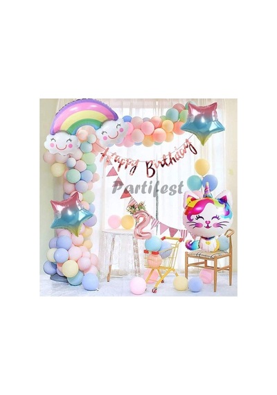 Parti Station Unicorn Kedi Kitty Temalı 2 Yaş Balon Seti Doğum Günü Dekorasyonu Sku: Zeusstkdbc2a65278 .