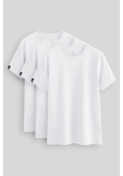 Tommylife Standart Fit Basic O Yaka 3lü Paket Beyaz Erkek T-shirt 87911 Beyaz