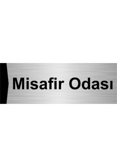 Misafir Odası 10x20cm Gümüş Renk Metal Yönlendirme Levhası