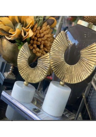 Yde Eskitme Gold Yarım Ay Dekoratif Obje Şık Modern Ev Salon Ofis Aksesuarı Biblo