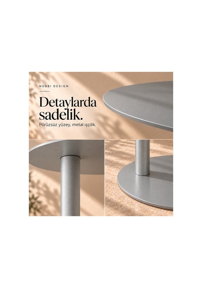 Slate Metal C Sehpa Modern Tasarım Elips Tablalı Minimalist Koltuk Yanı Sehpa Gümüş - 935314037 Gümüş