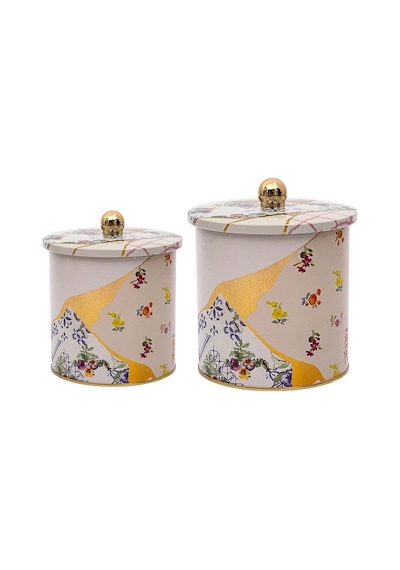 Evle Kint Sugi Topuz Kulplu Saklama Kabı 2'li Set 17.5 x 18 CM + 14 x 15 CM