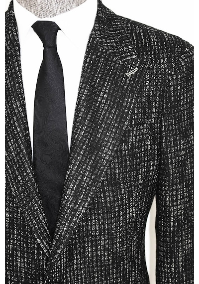 Wessi Desenli Slim Fit Spor Siyah Erkek Ceket - Wessi Siyah