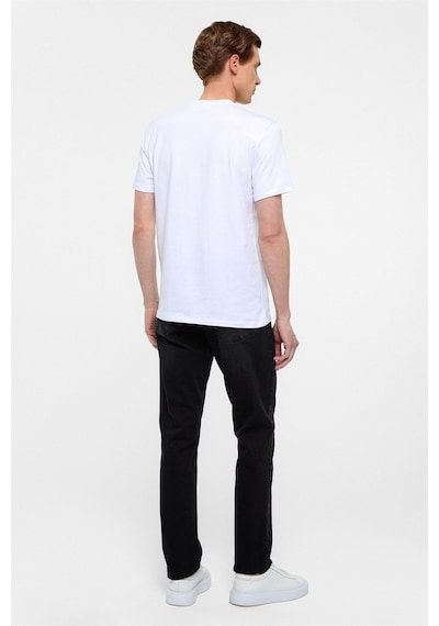 Süvari Beyaz Slim Fit Düz V Yaka Tişört