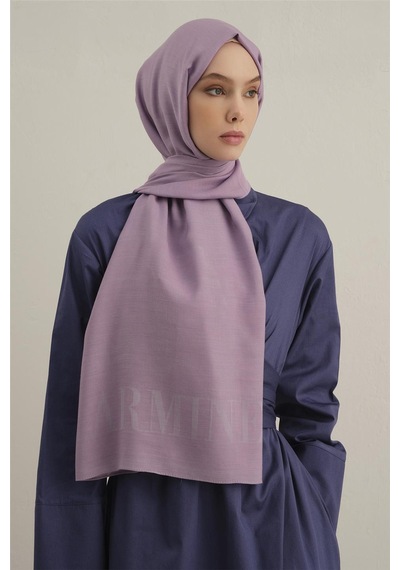 Armine Logo Drop Pamuk İpek Şal 42 Lila