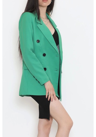 Blazer Ceket Yeşil - 80027.683. Çok Renkli