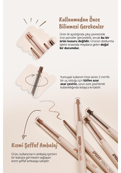 Suya Dayanıklı, Kolay Kullanım Sunan Göz Kalemi Speedy Pencil Liner 7 Under Taro Diğer
