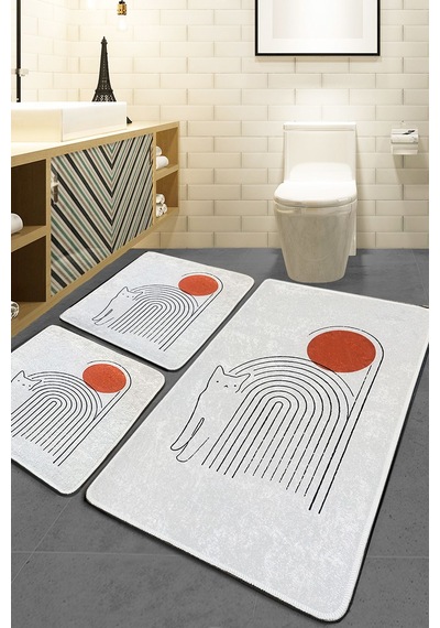 Cat Century 3'lü Set Banyo Paspası Djt Renkli
