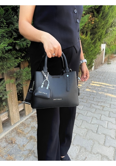 Just Polo Kadın Orta Boy Ayarlanabilir Askılı Lüks El & Omuz Çantası Shoulder Bag Ebat : 28 X 20 Cm Siyah 06200911