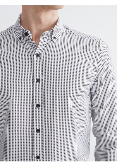 Lcw Busıness Siyah Regular Fit Ekose Erkek Gömlek