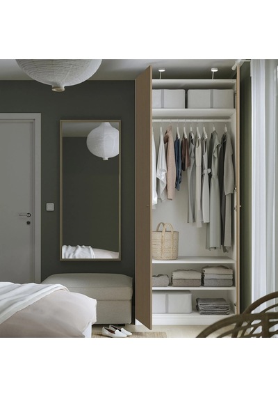 Ikea Beyaz Geniş Kapaklı Gardırop Beyaz-meşe Görünümlü