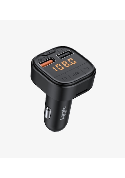 Linktech Fm Transmitter Kumandalı - Premium 18w Üç Girişli 5.0 Bluetooth Fm Transmitter - Çakmaklıkt