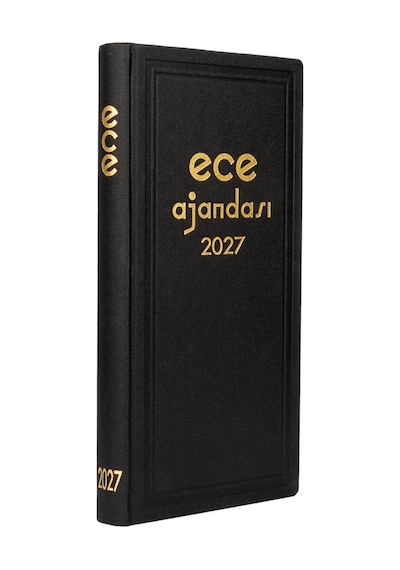 Ece Ajandası Asya 2027 - 17x33 Klasik Ciltli Ticari Ajanda - Kasa Ajandası Siyah