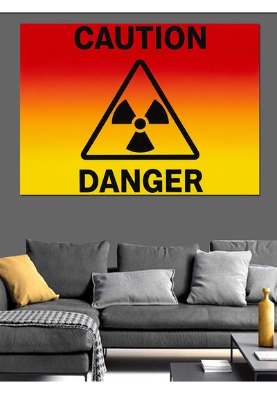 Dikkat "danger" Yazısı Dekoratif Kanvas - Mdf Ahşap Tablo