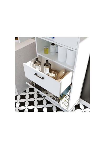 Çamaşır Sepetli Banyo Dolabı, Çok Amaçlı Çekmeceli Dolap 60 X 200 Mat Beyaz Çamaşır Sepetli Banyo Dolabı, Çok Amaçlı Çekmeceli Dolap 60 X 200 Mat Beyaz
