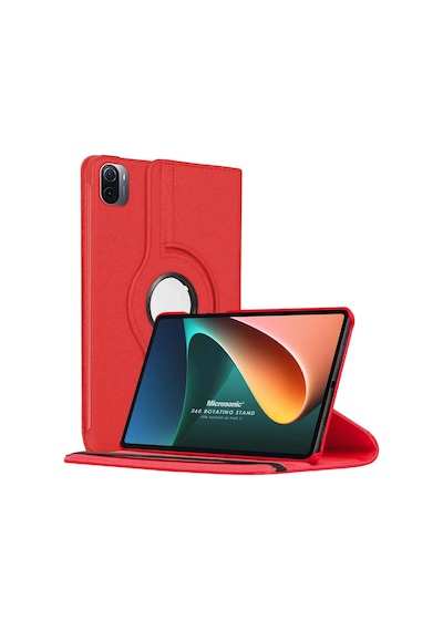 Xiaomi Mi Pad 5 İçin Kılıf 360 Dönerli Stand Deri Kırmızı Mi Pad 5 İle Uyumlu Kılıf - Kırmızı
