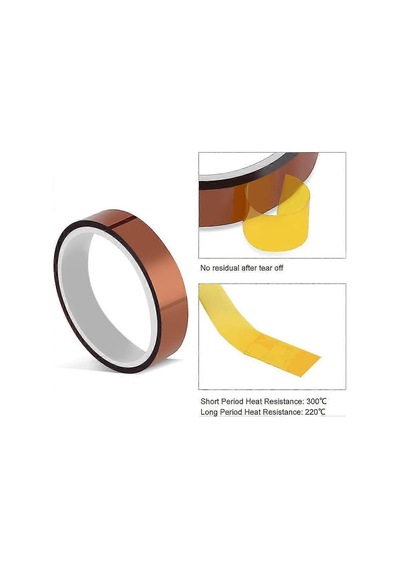 20mm & Kez 30m Poliimid Kapton Yüksek Sıcaklık Yapışkan Bant Isıya Dayanıklı