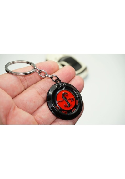 Dk Mustang Shelby Gt500 Snake Logo Kırmızı Metal Anahtarlık
