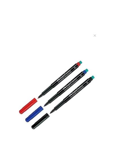 Tr Multimark Permanent Asetat Kalemi 1.0mm, 3 Renk Siyah, Kırmızı, Mavi Genel