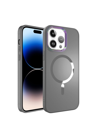Zore İphone 14 Pro Uyumlu Magsafe Wireless Şarj Özellikli Ogaa Stil Kılıf-siyah