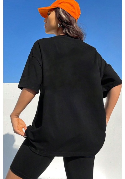 Unisex Candour 08 Baskılı Tasarım Tshirt Siyah