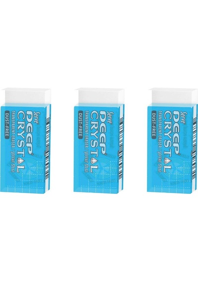 Deep Crystal Şeffaf Silgi 3'lü Paket