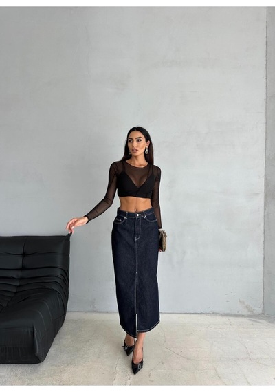Zeo Basic Maxi Boy Rins Jean Etek Lacivert