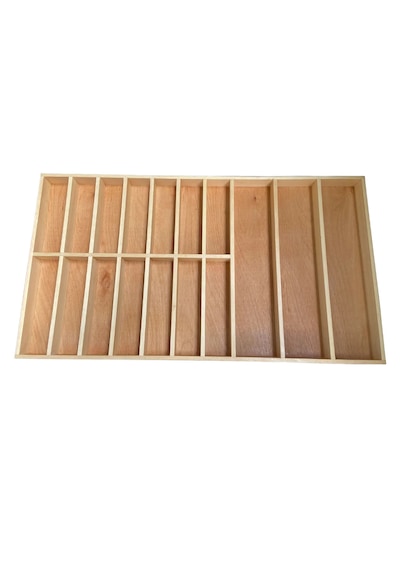 80x45 Cm Kaşıklık Doğal Ahşap Kaşıklık Ve Servis Gereçleri Düzenleyici Çekmece İçi Organizer
