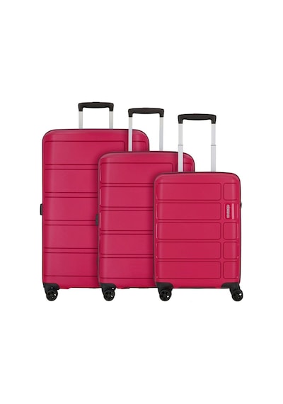American Tourister Summer Splash 3'lü Valiz Seti, Tsa Kilitli, 4 Tekerlekli Pembe