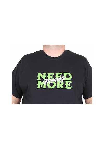 Moc Grande Mocgrande Erkek Büyük Beden Sıfır Yaka Tişört Need More 25139 Sıyah Siyah
