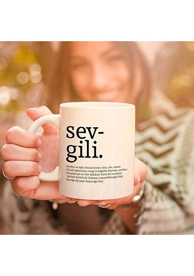 Sevgili Kelime Anlamlı Hediyelik Kupa Bardak Acı Kahve