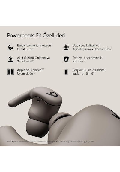 Beats - Powerbeats Fit - Kablosuz, Gürültü Önleyici, Üstün Kulak Uyumuna Sahip Antrenman Kulaklıkları Ipx4 Şarj Kutusuyla 30 Saate Kadar Pil Ömrü Apple Ve Android İle Uyumlu - Çakıl Grisi Beats - Powerbeats Fit - Kablosuz, Gürültü Önleyici, Üstün Kulak Uyumuna Sahip Antrenman Kulaklıkları Ipx4 Şarj Kutusuyla 30 Saate Kadar Pil Ömrü Apple Ve Android İle Uyumlu - Çakıl Grisi