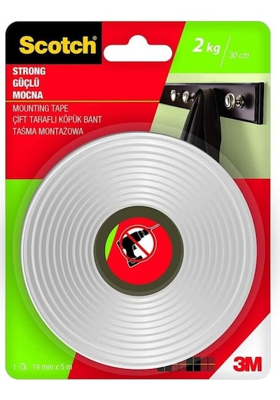 3m Scotch Güçlü Çift Taraflı Köpük Bant 19mm X 5m