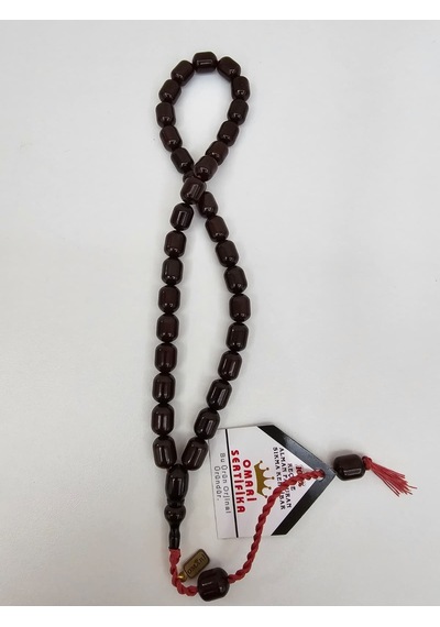 Omari İmzalı Sertifikalı Alman Faturan Sıkma Kehribar Tesbih 13x9 Mm Kapsül Kesim 37652958