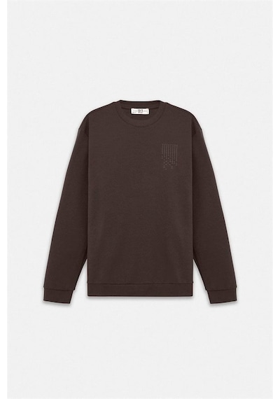 Süvari Koyu Kahve Regular Düz Baskılı İnterlok Bisiklet Yaka Cepsiz Sweatshirt Ssw2013700006-kh9 Koyu Kahverengi