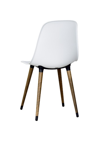 Vilinze Eames Kestane Ahşap Ayak Plastik Beyaz Sandalye