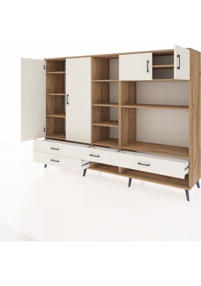 Hyperion Dolap 12 Raflı 4 Çekmeceli 4 Kapaklı 220x44x163 Çam-ayta Çam-aytaşı