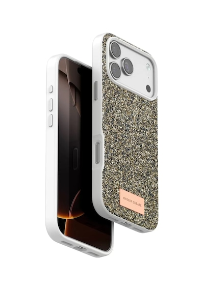 Onegif Apple iPhone Uyumlu  17 Pro Bright Simli Kapak - Çöl Titanyum Kılıf