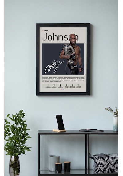 Demetrious Johnson Ahşap Çerçeveli Poster Tablo Mighty Mouse Efsanesi
