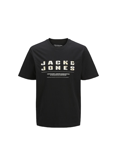 Jack & Jones Erkek Logo Baskili Tisört - Charge - 12274716 Black
