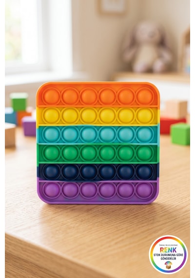 Pop It Duyusal Zeka Oyuncağı Kare Kabarcık Patlatma Stres Rahatlatıcı Fidget Oyuncak 12x12 Cm