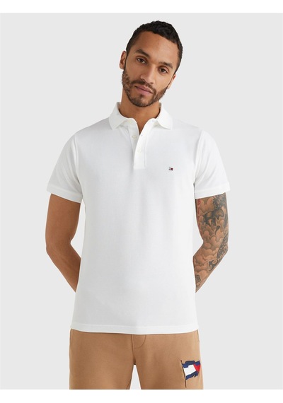 Tommy Hilfiger Core 1985 Slım Polo Erkek Beyaz T-shirt - Mw0mw17771